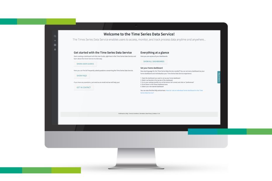 Proficloud - Time Series Data Service - New Welcome Page